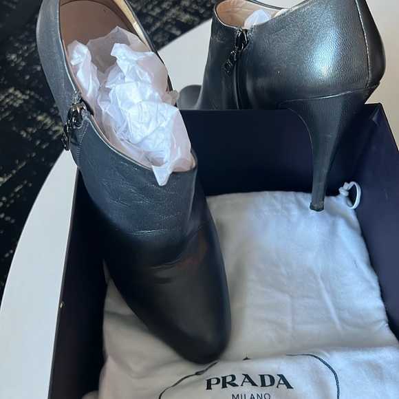 Beautiful steel gray Prada booties, gently used size 9 1/2 - Picture 6 of 7